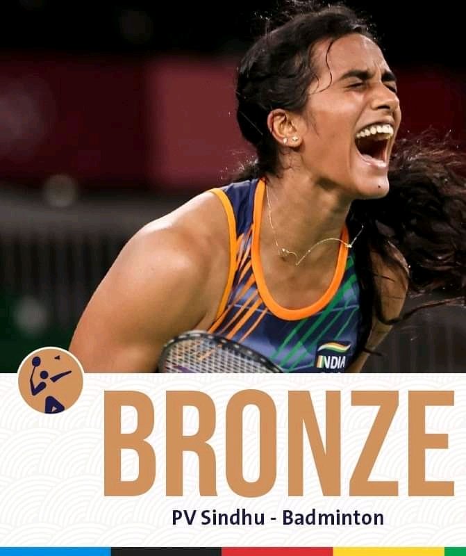 Congratulations @Pvsindhu1 on winning bronze medal at the #Tokyo2020 

“ बेटी बचाओ.......बेटी पढ़ाओ........बेटी खेलाओ ” 
#Cheer4Indiia #Bronze