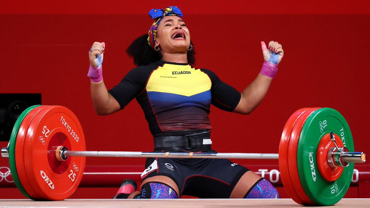CynthiaViteri6's tweet photo. ¡Felicidades Neisi! 🥇 Primera mujer medallista olímpica de nuestro país, segunda medalla de oro en estos juegos olímpicos y el ejemplo palpable del ímpetu de nuestra gente. 

Foto: Reuters/Edgar Garrido https://t.co/mSOoWoBSHa