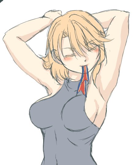 #アズレン版深夜の真剣お絵かき60分一本勝負
半ごろはじめたんで終わらんかった… 