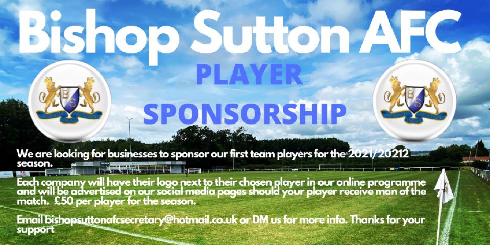 BishopSuttonAFC's tweet photo. 💙🤍PLAYER SPONSORSHIP🤍 💙 https://t.co/xJi0CcxnXS