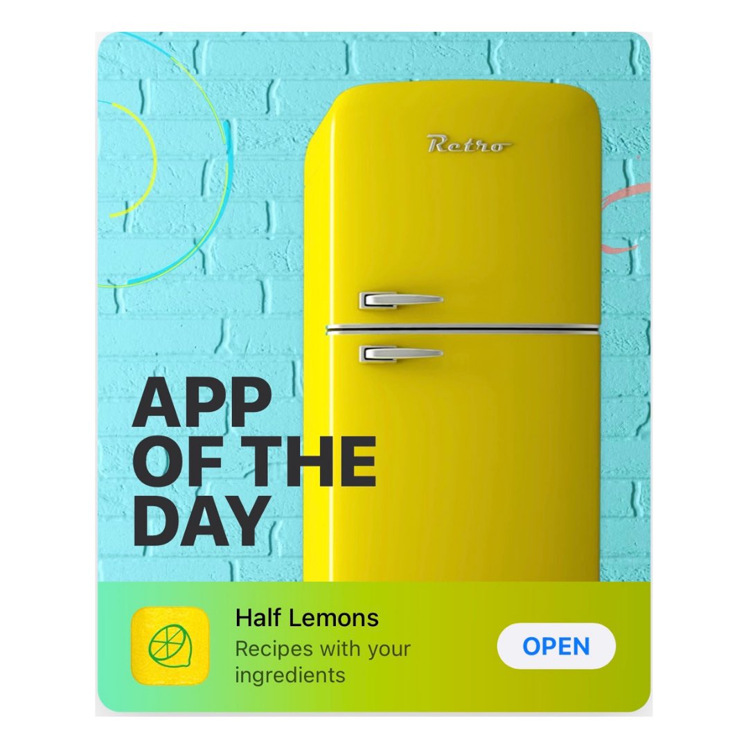 HalfLemons's tweet photo. Half Lemons has been featured as Apple’s App of the day today!

With over two million apps on the App Store, this is a rare honor, and we couldn’t be more thrilled to be recognized by @apple for our hard work.

Let the ride continue @pezz1000 https://t.co/c975OXB1Lg