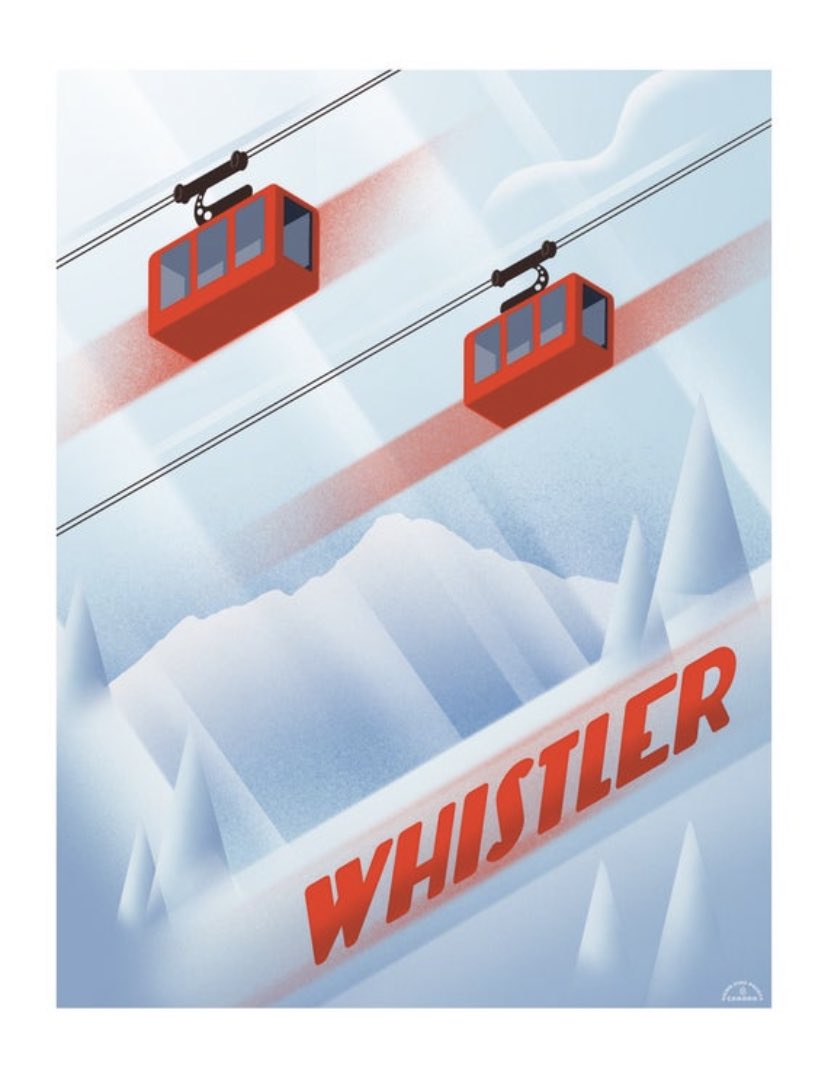 DamnFinePrints's tweet photo. New print of the Whistler BC ski resort rendered in the Art Deco travel poster style of the 1920s-1930s. #whistler #whistlerbc #skiwhistler #whistlergondola #peak2peakdam #britishcolumbia #skiing #coastalmountains #damnfineprints #artdeco #artdecoprint #artdecoposter @GoWhistler https://t.co/1F8Fofn5cX