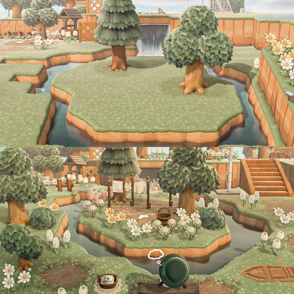 lunalandcross's tweet photo. Another Before&amp;after 🪴🧡 Inspired by @mabelsapron #ACNH #acnh #AnimalCrossing #AnimalCrossingDesigns https://t.co/giOYxRT7yB