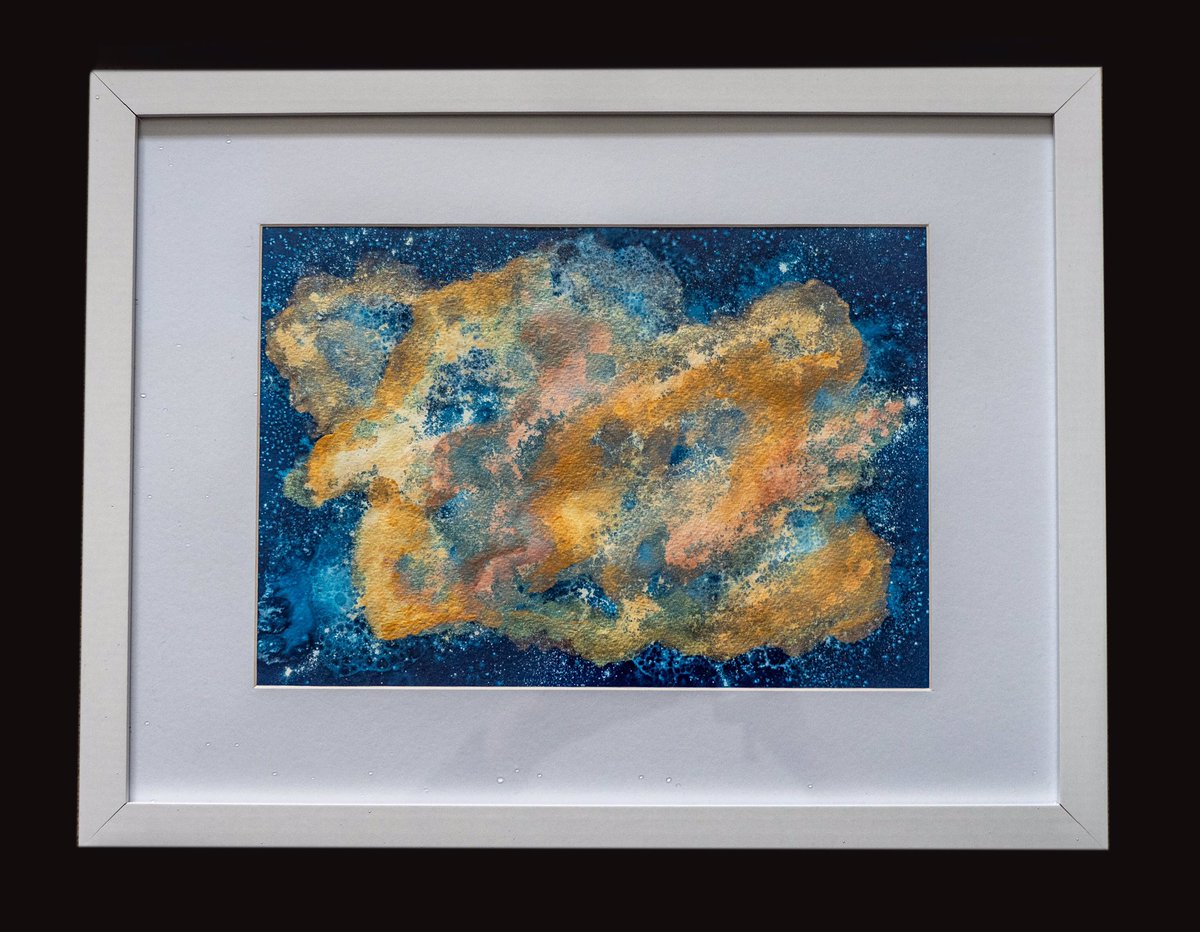 UrbanSquirrelD's tweet photo. “Cosmos V: We are made of starstuff”
Original Cyanotype &amp; mixed media. Inspired by sunsets and the night sky.
DM to purchase (UK only)

#cosmos #nightsky #cyanotype #sunprints #altprocess #blueprints #alternativephotography #photography #cyanotypeartist #AnnaAtkins #watercolour https://t.co/FQOCP7ENXw