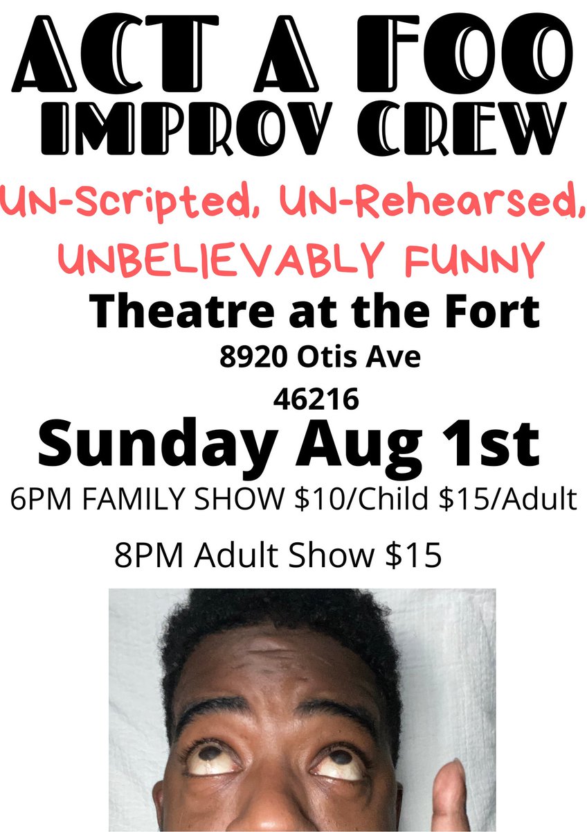 actafooimprov's tweet photo. Show tonight!! Hilarious Family Fun at 6pm!! Adult Show at 8pm! https://t.co/jKQGG607A9