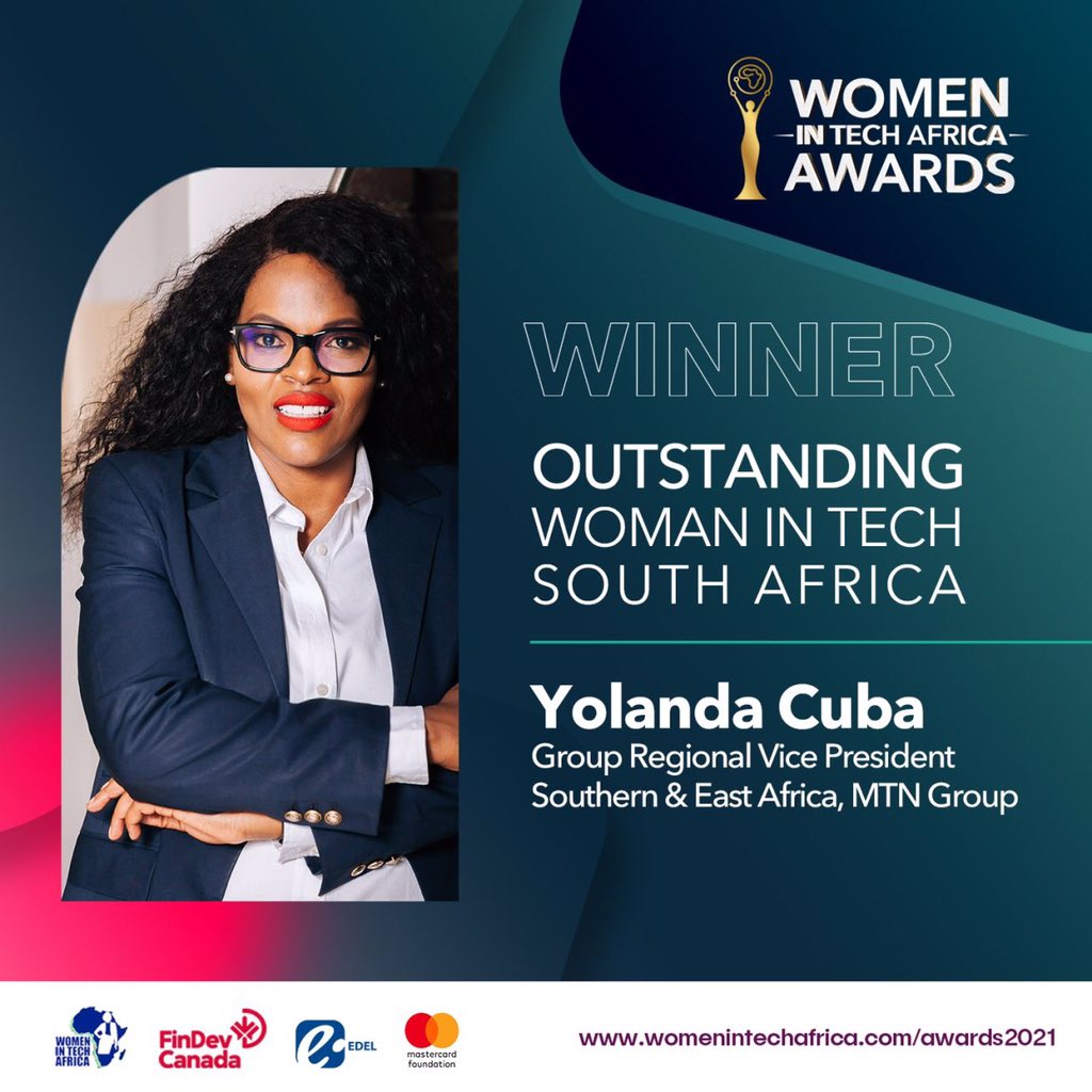 A truly deserving winner, an exceptional representative for Women in Tech. Congratulations Yolanda Cuba CA(SA)🌍 <a href="/Yolandacuba/">Yolanda Cuba🌍</a> ... 👏🏽👏🏽👏🏽 You make us proud. #HappyAugust