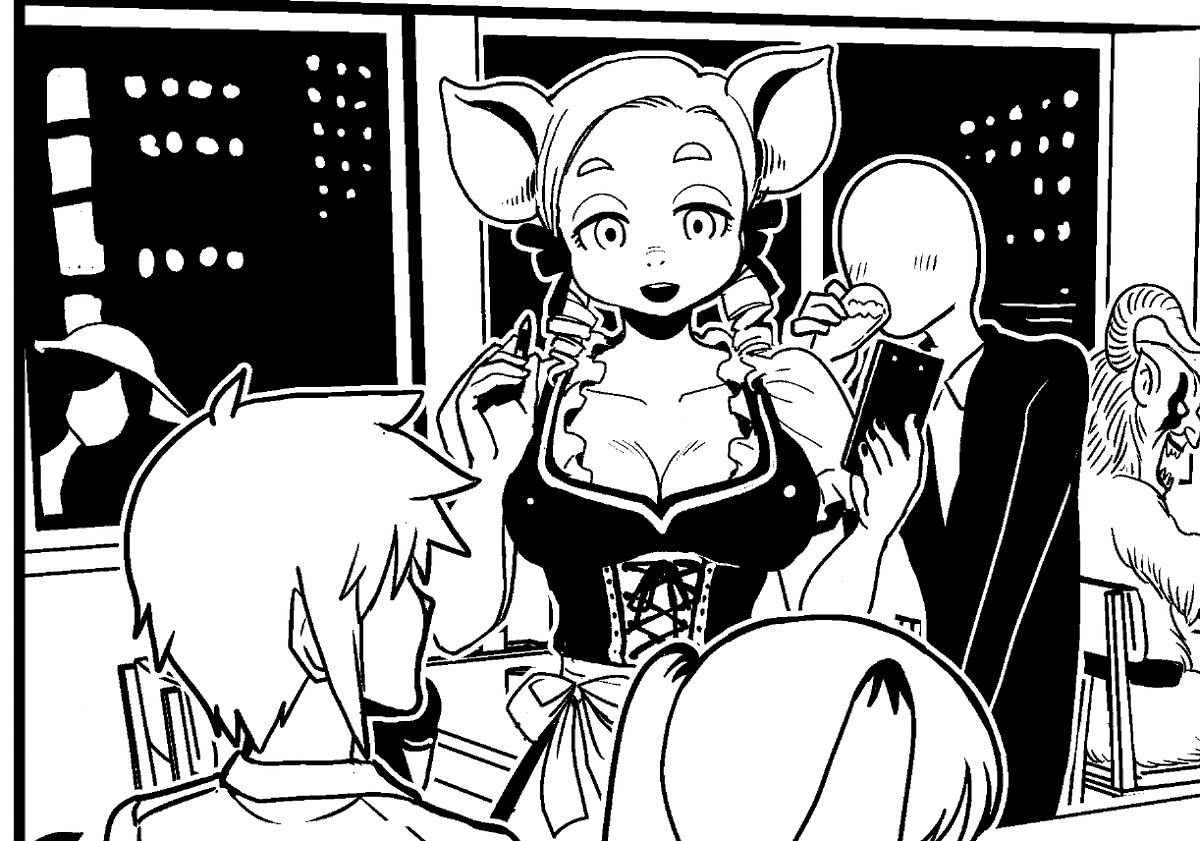 そういえば巷で八尺様がブームとのことですが、

こちらが背景でチョロチョロスレンダーマンぽい人をストーキングする八尺様っぽい人になります。

全然本編と関係ないところで事件が進行していた。

(ヒトミ先生の保健室10巻より) 