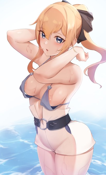 ジンさん暑いねー…💦
#原神 
#GenshinImpact 