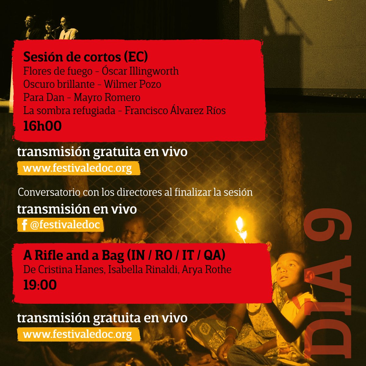 FestivalEDOC's tweet photo. ¡Último día de estos #20EDOC!

¡No te pierdas la programación de hoy!

Regístrate en https://t.co/nPoj96mU8S.

#EDOC #EDOCenLínea

@Creatividad_EC
@Cultura_Ec

@francisco4g_a
@wilmeruniverso https://t.co/80qGtk2O9b