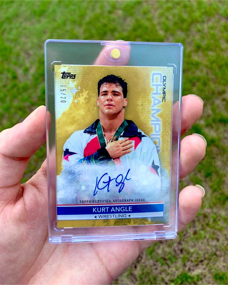 Here is the Topps Kurt Angle “limited edition” Olympic trading card, in commemoration of the 2021 Olympics. #olympics #usawrestling #gold96