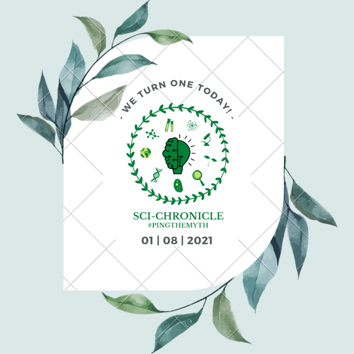 sci_chronicle's tweet photo. Sci-Chronicle turns one year today !! We thank all our resource persons and people for supporting us constantly. Team work never fails.

#scichronicle #Anniversary #oneyear #firstanniversary #community #people #UPDATE #myth #pingthemyth #oneyearold #firstbirthday #birthday https://t.co/EWWdgbcBb6