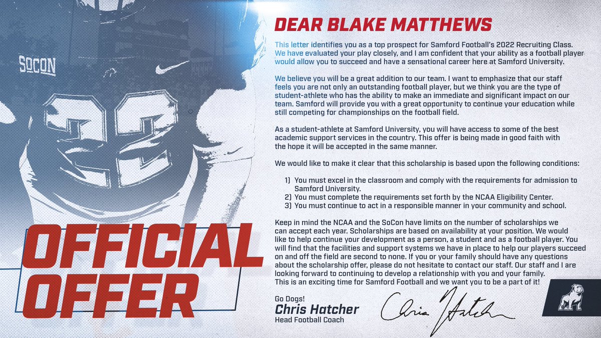 blakematt_'s tweet photo. Thank you for the offer! @SamfordFootball @GATABHSdevils @BremenRecruits https://t.co/192Aiw43iN