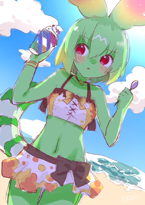 ありがとうございます……ありがとうございます…………推しの水着ちゃんと交換してきました…#けもフレ3 
