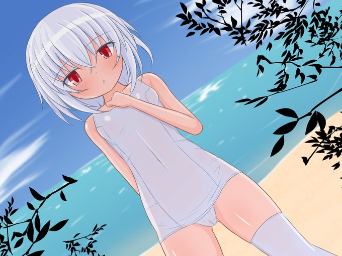 絵413号「ノエさん」
浜辺で夕飯の材料を吟味するノエさん。 