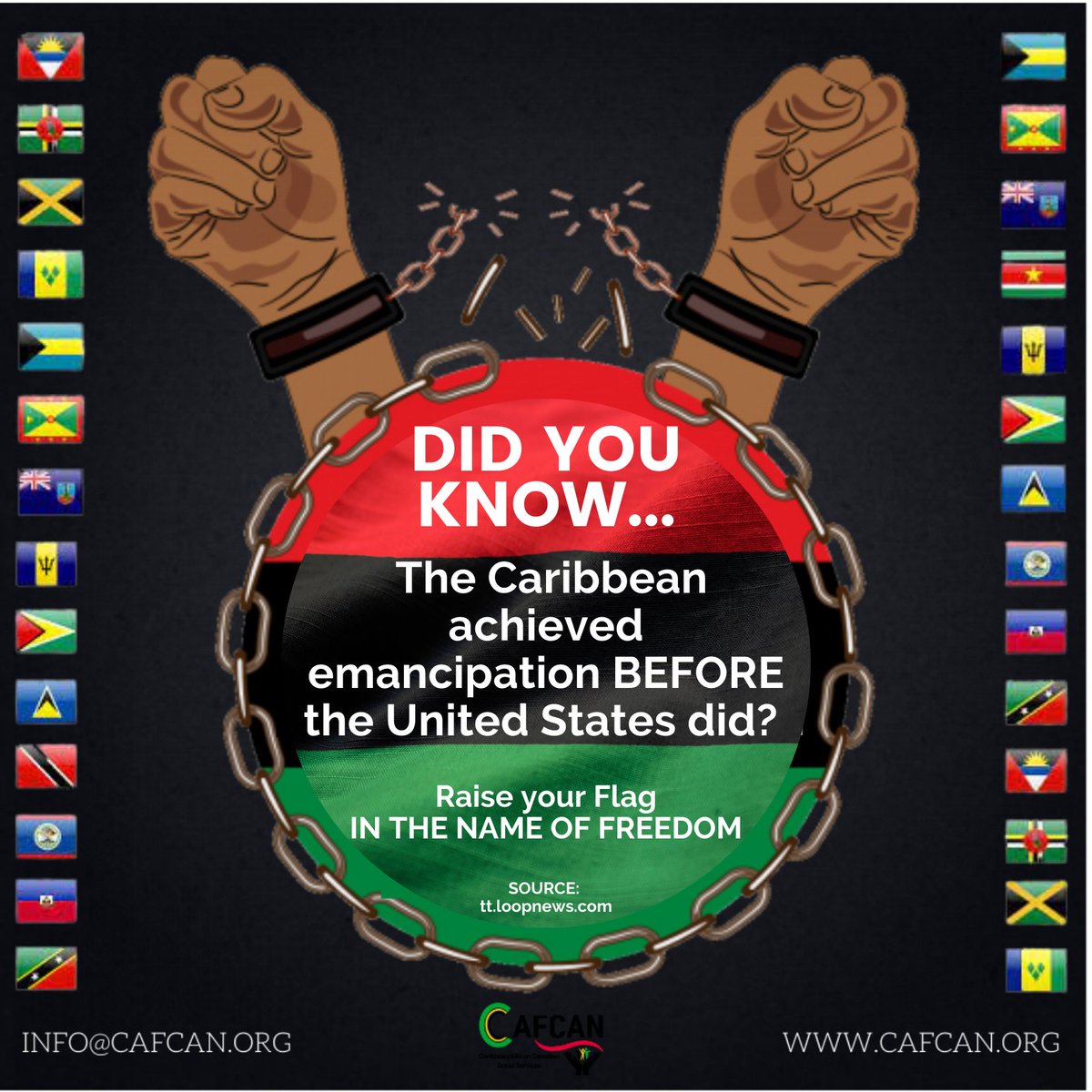 CanadianAfrican's tweet photo. (2/2) Emancipation Day was officially declared on August 1, 1834, and was celebrated throughout the British Caribbean. Slaves in the United States were emancipated in 1865."
#CAFCAN #EmancipationDay #EmancipationDayCanada
#RaiseYourFlag #InTheNameOfFreedom https://t.co/RW3iECAYPY