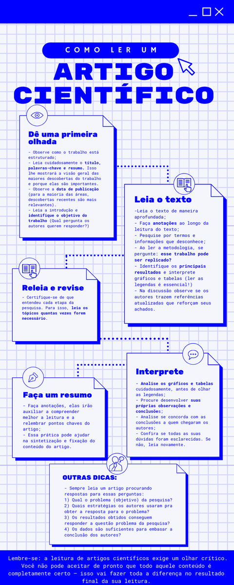 airelavaleria3's tweet photo. Como ler um artigo científico direito? Segue dicas! https://t.co/wkFDqmjlM7
