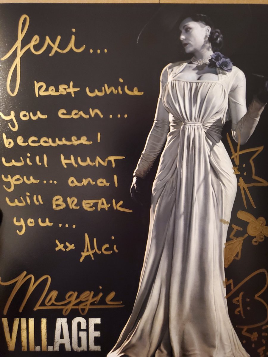 Lexahlia's tweet photo. I got my @maggiethebard print and I love it so much! However I think Maggie was distracted by @NikiLeeTompkins and instead of "and I" it says... something else 😂😳 https://t.co/G4doJWSIwn