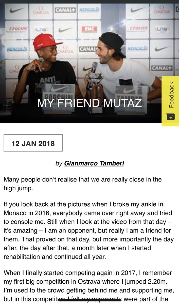 The Tale of Two Gold Champions,Congrats to both #Qatar &amp; #Italy for a Great Sportsmanship, Accepting to share the Gold and encouraging each other while competing. You can’t beat that, win more or jump higher.Well done both. #mutazbarsham #GianmarcoTamberi #Olympics2020 #Qatar