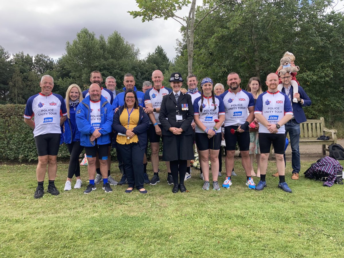 smkennedy12's tweet photo. A very poignant day for families, Unity riders, the Blue Knights &amp; Merpol. It was my privilege to lay a wreath at the Merseyside Police tree at the National Arboretum today. Thanks to all involved ⁦@UKPUT_NW⁩ ⁦@UK_COPS⁩ ⁦@MerseyPolice⁩ ⁦@sarahdoyley6944⁩ https://t.co/Qha2DF9Eaz