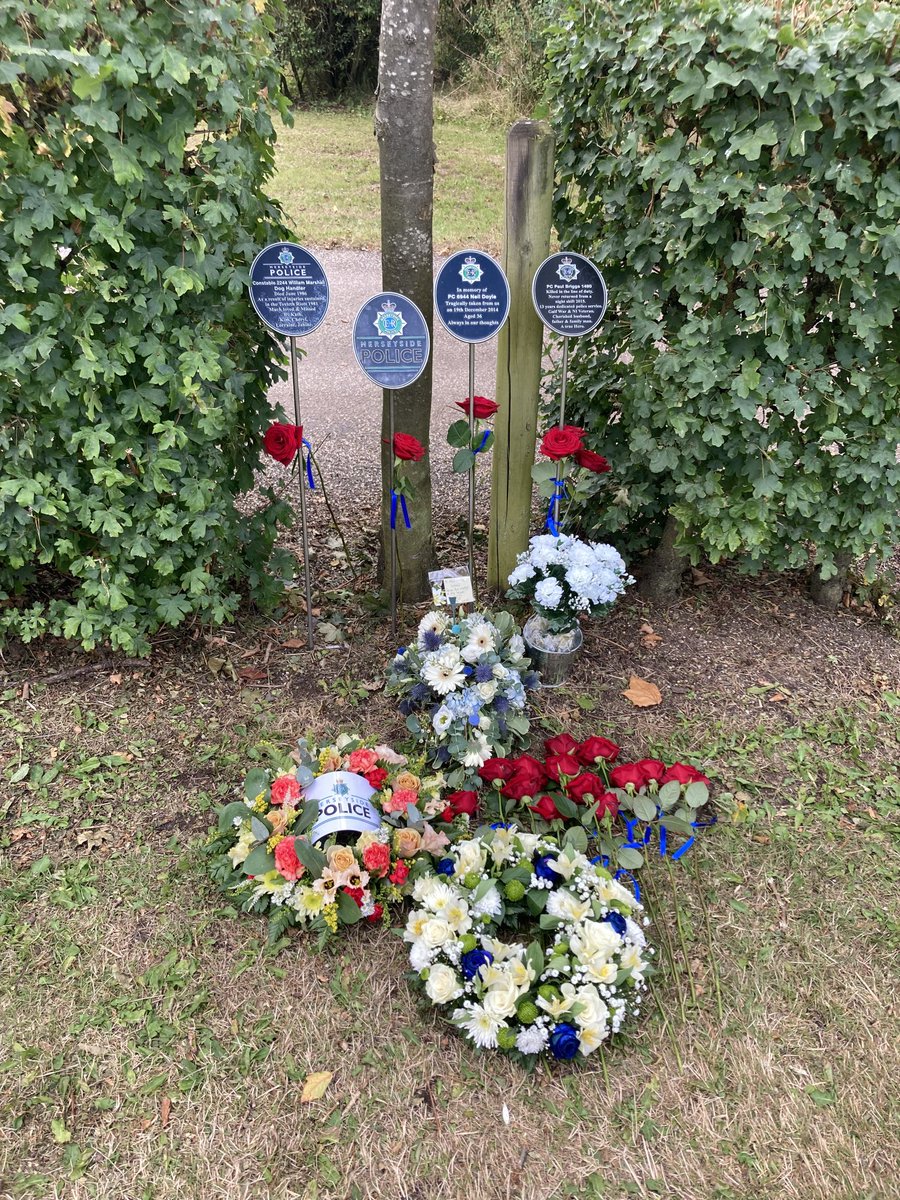 A very poignant day for families, Unity riders, the Blue Knights &amp; Merpol. It was my privilege to lay a wreath at the Merseyside Police tree at the National Arboretum today. Thanks to all involved ⁦<a href="/UKPUT_NW/">Northwest Police Unity Tour</a>⁩ ⁦<a href="/UK_COPS/">COPS</a>⁩ ⁦<a href="/MerseyPolice/">Merseyside Police</a>⁩ ⁦<a href="/sarahdoyley6944/">Sarah Doyle</a>⁩