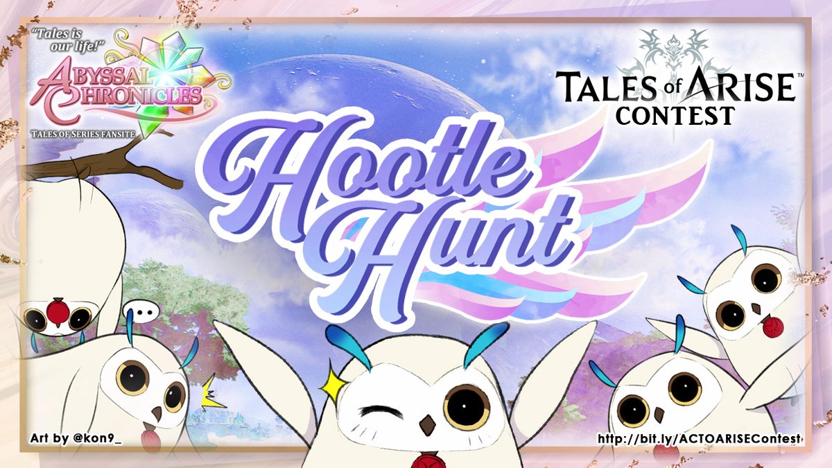 AbyssalC's tweet photo. Our Tales of Arise contest, Hootle Hunt 🦉👀, now begins! Get a chance to win a Tales of Arise Collector's Edition, Hootle Edition, Ultimate Edition and a LOT of Tales merchandise and more! Details here: https://t.co/rSxShbgFDN

#TOARISE #TalesofArise #HootleHunt https://t.co/hANE4nWqgp
