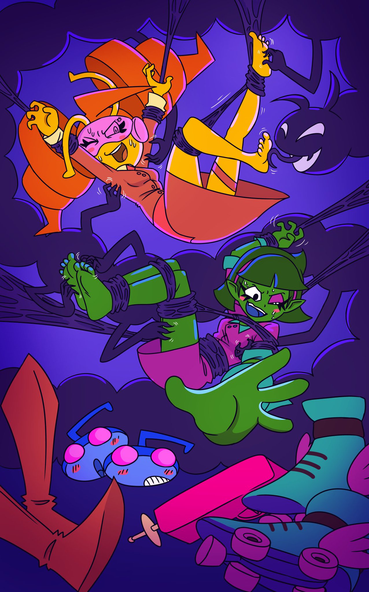 Spanktoons on X: commission for @_jimbobadob_ of Joel G's space gals, Ula  and Margo, in an alternate ending to their recent music video! Def check  out the Hands up and ENA series