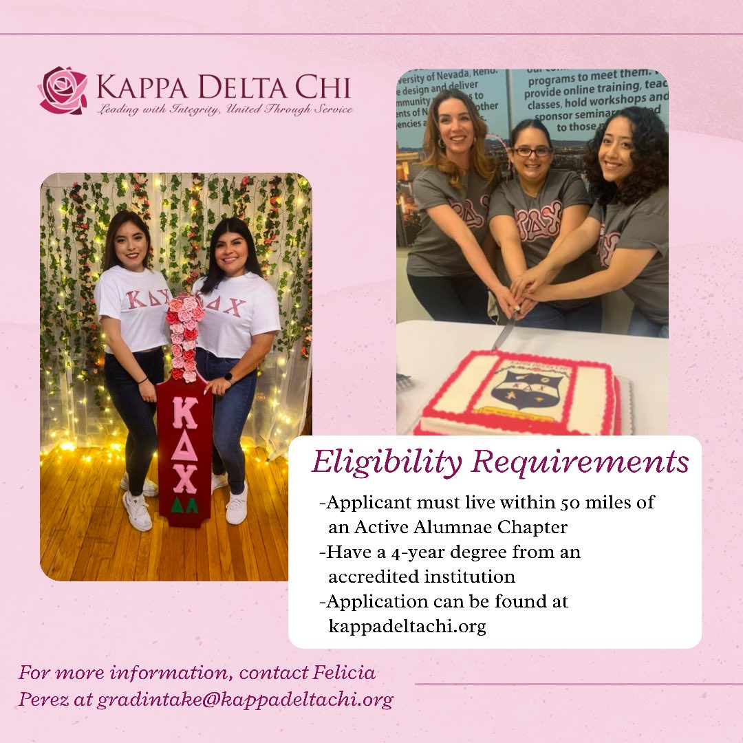 KDChi's tweet photo. Happy 10 year anniversary! Delta Alpha has welcomed over 102 members into our organization, in over 12 states across our nation! This month, we are welcoming our Phi class! Continue the wonderful legacy and share this with an individual who is interested in Kappa Delta Chi today! https://t.co/toh1v9Pk74