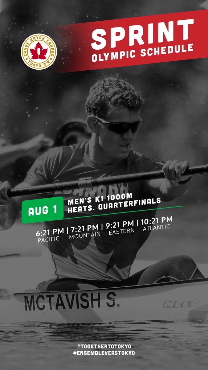 CanoeKayakCAN's tweet photo. It’s a full day of races! Visit our website to see the full lineup of competitions.
#TokyoOlympics2020
#TogetherToTokyo https://t.co/syVFrTubh7