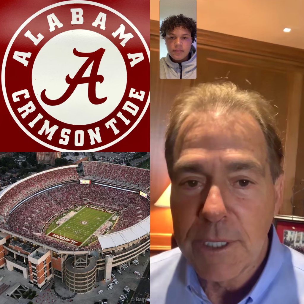 After a great FaceTime with Nick Saban I’m blessed to have received my 8th D1 offer from <a href="/AlabamaFTBL/">Alabama Football</a> #RollTide @SMSBFootball <a href="/247Sports/">247Sports</a> <a href="/qterback5/">Kevin Glenn</a> <a href="/Rivals/">Rivals</a> <a href="/AllenTrieu/">Allen Trieu</a> <a href="/ESPNU/">ESPNU</a> <a href="/espn/">ESPN</a> <a href="/CollegeGameDay/">College GameDay</a> <a href="/JStray79/">Jason Strayhorn</a> <a href="/DCCfootball/">Detroit Catholic Central Football</a>