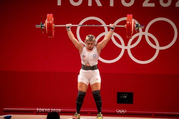 Aremi Fuentes en su participación en los Juegos Olímpicos de Tokio 2020. | Foto: Cortesía de la CONADE.