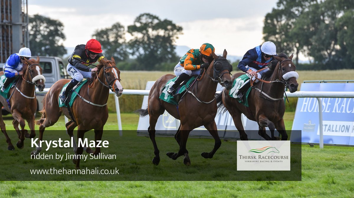 thehannahali's tweet photo. We finish up racing at @ThirskRaces today with Krystal Maze and Jimmy Sullivan managing to hold off Soller Boy and Ella McCain in the photo finish! They win for @opearsracing and Mr Terrance Elsey! https://t.co/PTqWMTdHwA