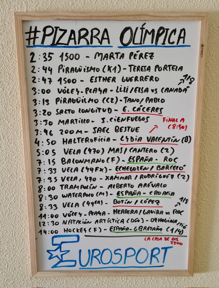 La #PizarraOlímpica de este lunes 2 de agosto con la participación española 🇪🇸 en #Tokyo2020 😊

A por las medallas en ⛵... ¡Y a por la cuarta de <a href="/lydikit/">Lydia Valentín Pérez</a>! 🥇🥈🥉

Y mañana <a href="/teriportela/">𝙏𝙚𝙧𝙞 𝙋𝙤𝙧𝙩𝙚𝙡𝙖</a> hace HISTORIA ♥️

Todo todo en <a href="/Eurosport_ES/">Eurosport.es</a> 📲😊

eurosport.es/juegos-olimpic…