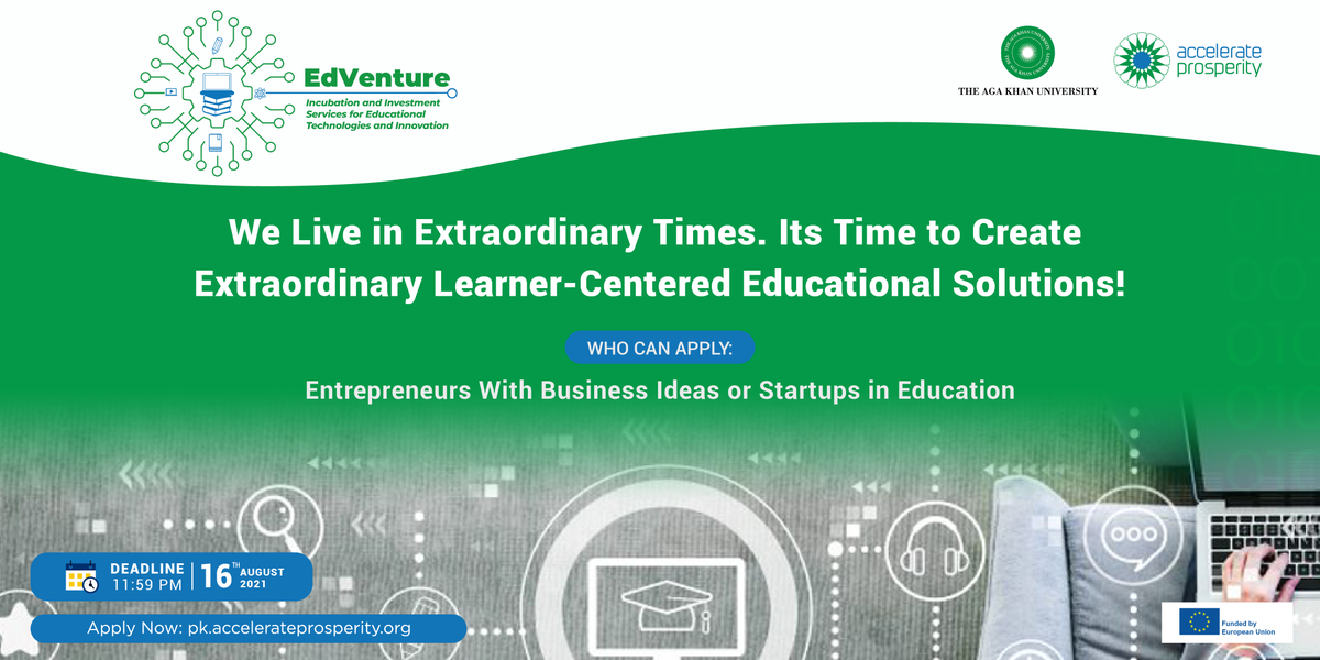 ApProsperity's tweet photo. #Edventure|  Entrepreneurs with business ideas/startups in #Education and related sectors in Pakistan. 👇

Apply now: https://t.co/K1g2dfrwTx

@akuiedpk @AKUGlobal @akdn 

#AP #AKU #entrepreneurs #edstartups #edtech #startupfunding #SME #stem #digitalskills https://t.co/d647zWRE26