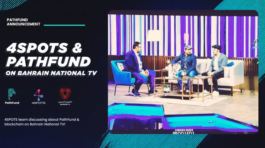 painstupid's tweet photo. 4SPOTS and @PathFund featured on Bahrain TV discussing the impacts of blockchain and PathFund in the field of technology. #PathFundToken #BinanceSmartChain #Altcoin #cryptocurrency #Binance #DeFi
#blockchain https://t.co/RFITTbbULD
