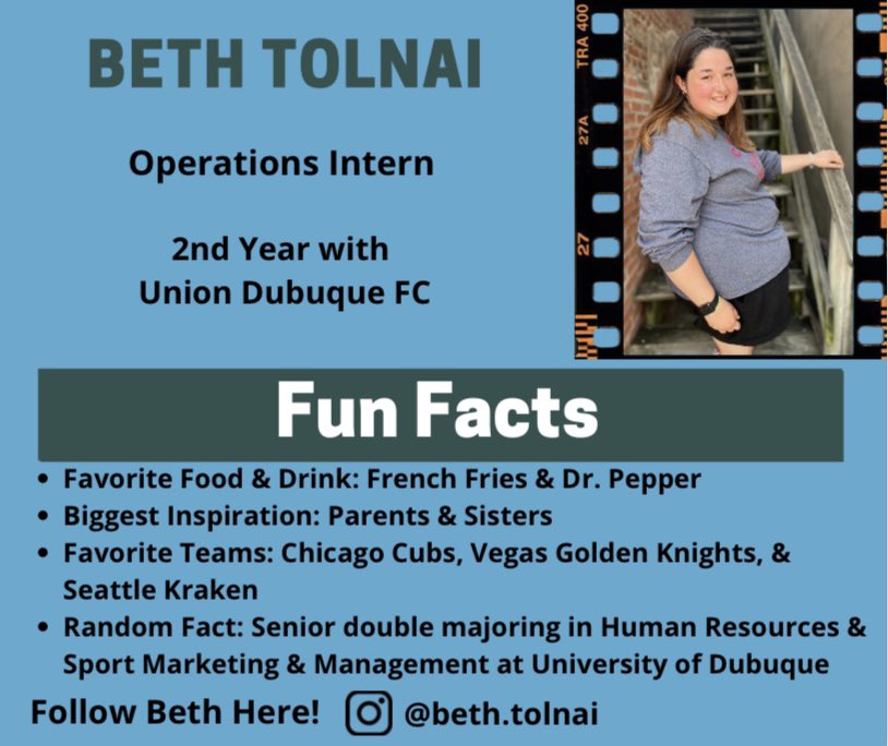 The last spotlight goes to…. 🥁🥁

🤩 Beth Tolnai 🤩

Thank you for all your hard work in all aspects of the club! Good luck in your senior year! We wish you best luck during your future endeavors! ✨

#ForeverDBQ ⚽️💚🤍