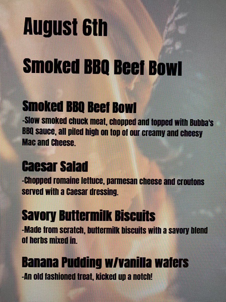 Our weekly meal for this week. Meal feeds 4-6 for $55 and a single is $11. Order by Wednesday at 4pm for Friday pickup or delivery. Pickup is at St. John’s Lutheran Church in Folcroft from 12p-2p. Address is 1500 Glen Avenue but we do the pickups in the parking lot behind church