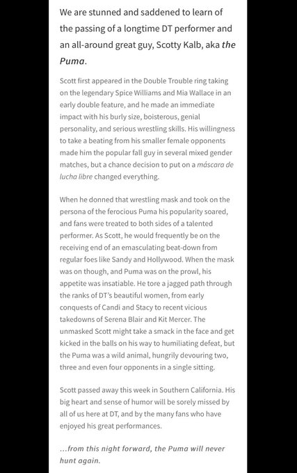 Rest In Peace Scott aka; Puma! https://t.co/iN5tEzLxeW<a href="/tag/miko"class="tags"><span>#miko</span></a>