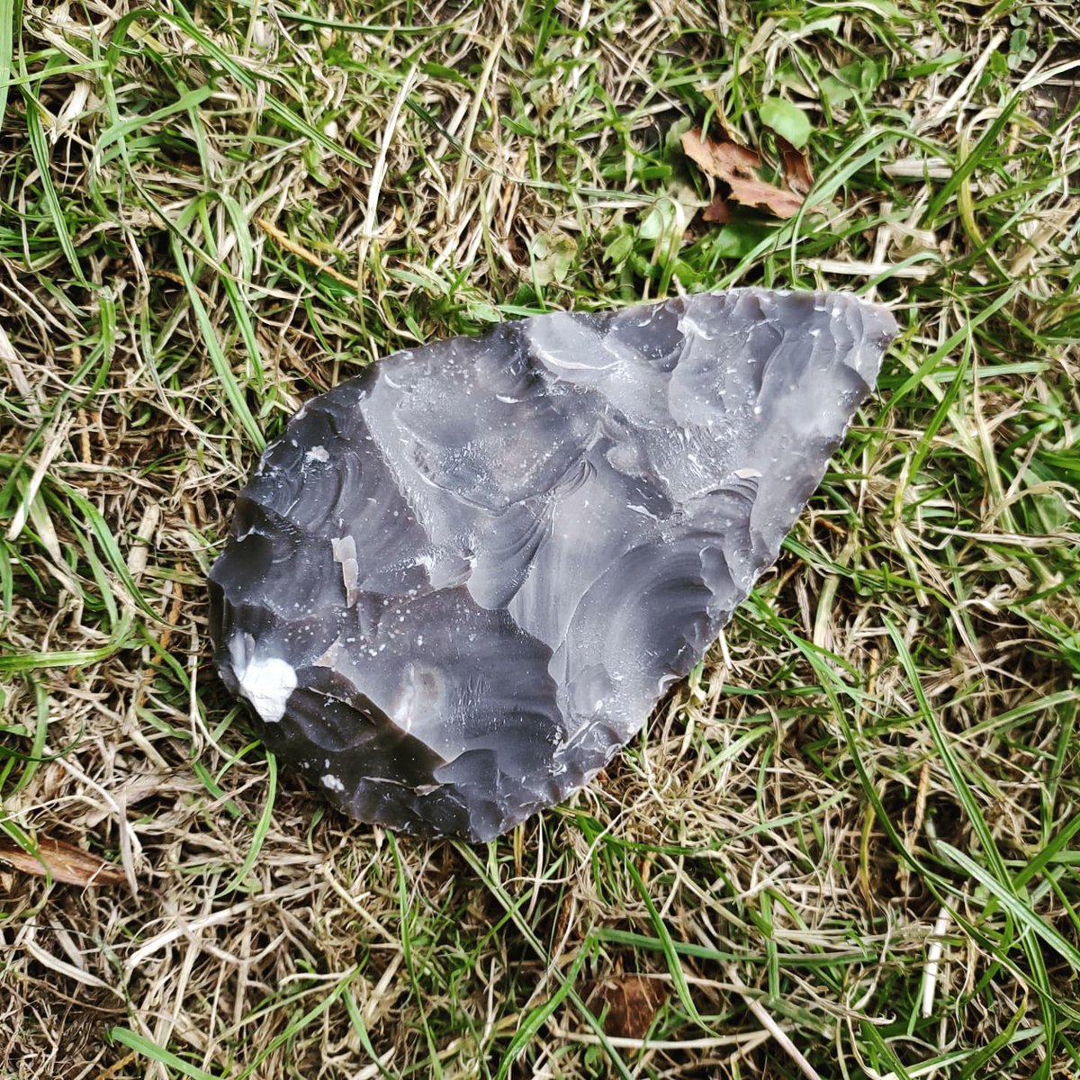 Jake_Rowland1's tweet photo. Great fun making this #paleolithic handaxe &amp; large levallois core this afternoon! 

#lithicsfest #Archaeology #experimentalarchaeology #phdlife https://t.co/SVk6a0twfA
