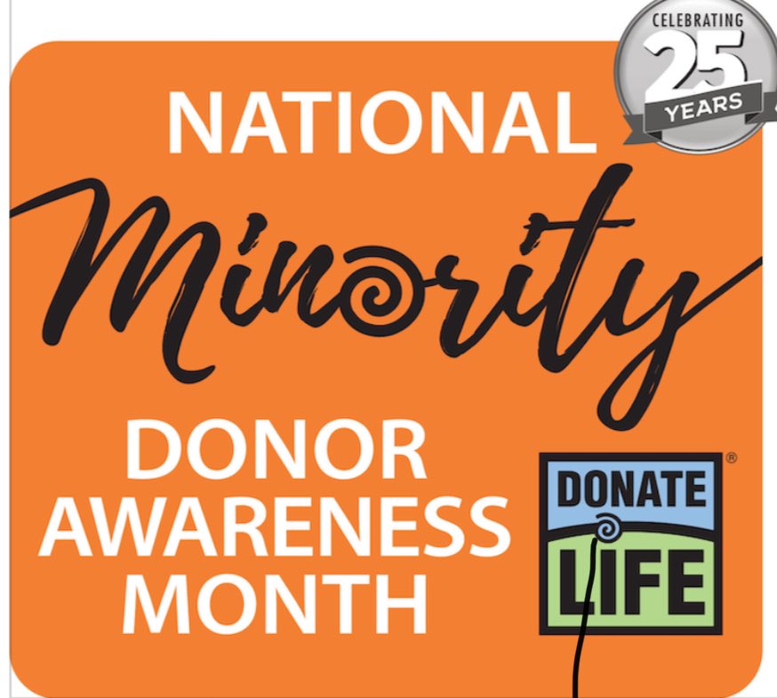 This year marks the 25th anniversary of National Minority Donor Awareness Month (NMDAM)! It's a collaborative initiative of the National Organ, Eye and Tissue Donation Multicultural Action Group to save and improve the quality of life of diverse communities.