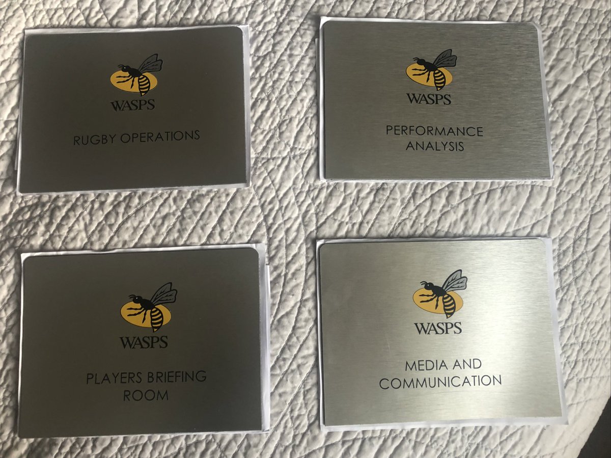 Kitman Clearout. As our temp (5 years) training base is being dismantled, I have rescued a few door plaques. Anyone interested ? 4 this week, 4 next Sunday. To be in the hat to own one Follow, like and Retweet #everykitmanknows BROADSTREET                          Happy Sunday 🍷