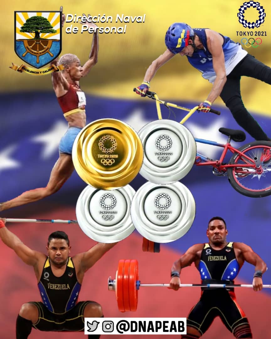 #VenezuelaenTokio Demostramos con creces el Talante Deportivo y Patriótico de nuestra Nación, dignos representantes de la #GeneracióndeOro que se desarrolla a lo largo y ancho de nuestro Territorio. BZ Chamos! Que continúe la cosecha de preseas
<a href="/NicolasMaduro/">Nicolás Maduro</a>
<a href="/vladimirpadrino/">Vladimir Padrino L.</a>