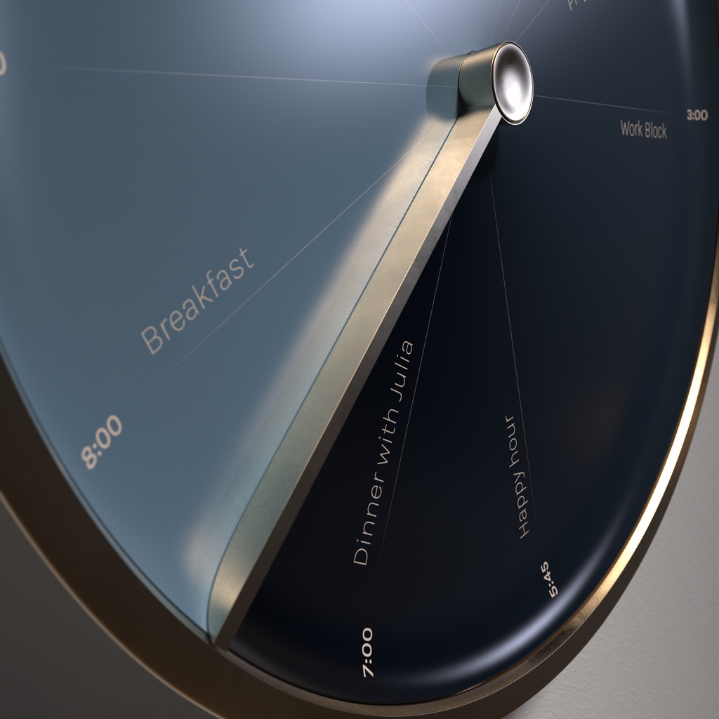 CraftIndustrial's tweet photo. The Sydra sweeps away your daily tasks as the hours carry on.

#clock #calendar #sydra #clepsydra #conceptproject #wallclock #timelapse #animation #keyshot #interiordesign #interiors #gradient #schedule #industrialdesign #design #industrialcraft #brass #screen #uiux #ui #ux https://t.co/N7QdVBUn7W