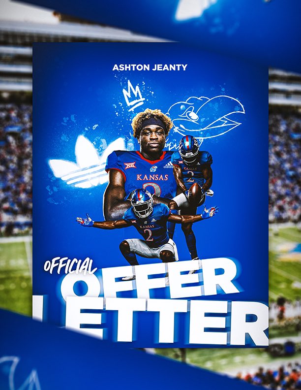 Deuce 2️⃣ (@ashtonjeanty2) on Twitter photo Blessed to receive an offer from the University of Kansas.🔵🔴 <a href="/CoachSimps/">Chris Simpson</a> <a href="/drkharp/">Kelly Withee Harper</a> <a href="/LSHS_FBRecruits/">Lone Star HS Football Recruiting</a> <a href="/CoachJRayburn/">Jeff Rayburn</a> <a href="/CoachJ_Fish/">John Fish</a> <a href="/clintsurratt/">Clint Surratt</a> <a href="/CoachJaredCate/">Jared Cate</a> Blessed to receive an offer from the University of Kansas.🔵🔴 <a href="/CoachSimps/">Chris Simpson</a> <a href="/drkharp/">Kelly Withee Harper</a> <a href="/LSHS_FBRecruits/">Lone Star HS Football Recruiting</a> <a href="/CoachJRayburn/">Jeff Rayburn</a> <a href="/CoachJ_Fish/">John Fish</a> <a href="/clintsurratt/">Clint Surratt</a> <a href="/CoachJaredCate/">Jared Cate</a>