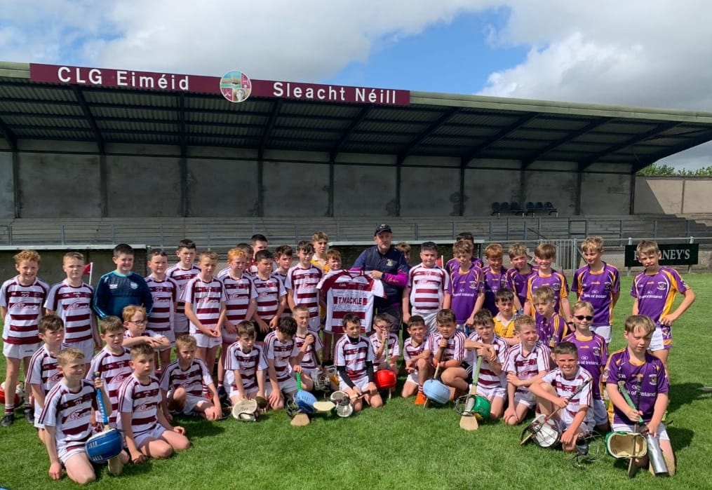 GACSlaughtneil's tweet photo. Our U11 hurlers welcomed @KCrokesGAAClub &amp; @EireOg to Sleacht Néill this morning.
We had a great mornings hurling.
In recognition of Kilmacud Crokes making the journey north today, our U11s presented the Kilmacud Crokes U11 team with a T Mackle jersey, signed by all our U11s. https://t.co/H1nznxCjTn