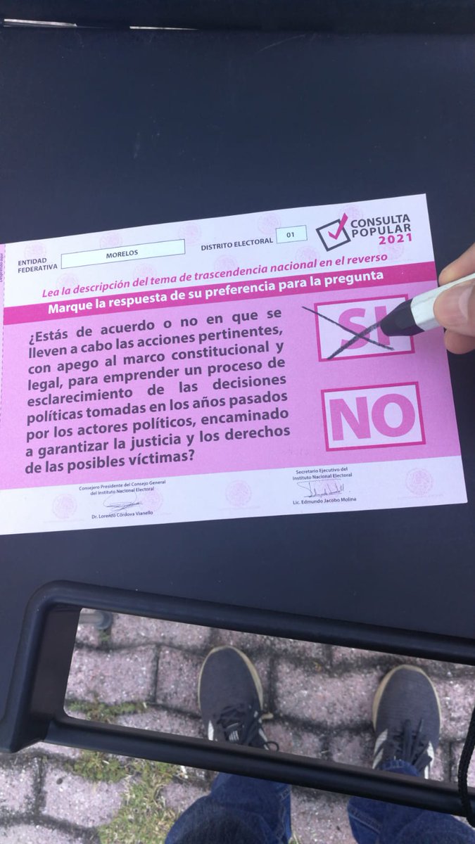 AdiSantamariaB's tweet photo. Listo mi voto. ¿Ya fueron a votar? #ConsultaPopular2021 https://t.co/PVhScBN9gX