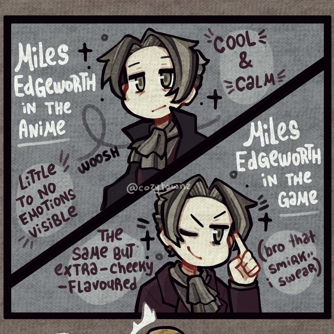 cozytowns's tweet photo. more stuff i drew while watching aa investigations
______________________________
#AceAttorney #MilesEdgeworth #DickGumshoe #KayFaraday #LarryButz #WaitIForgotHisName #ColiasPalaeno #IGoogledIt #AgentLang https://t.co/UyWol8TThq