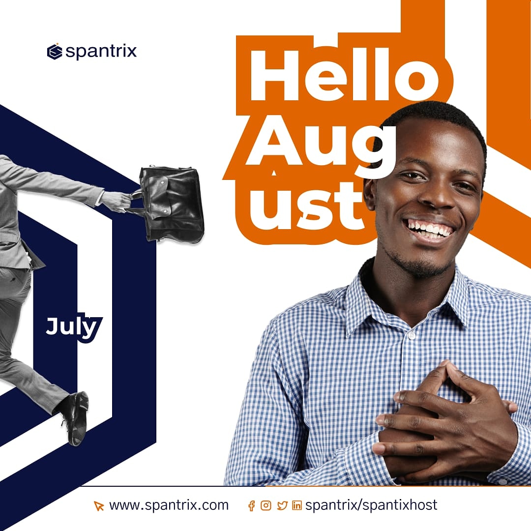 Spantrixhost's tweet photo. Let's do more this month!!!
Welcome to August

#HappyNewMonth #newmonth #spantrix https://t.co/gf8SavhBrz