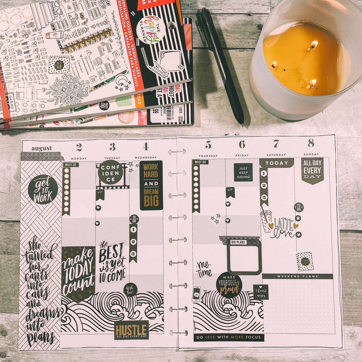 first_gradecafe's tweet photo. This week’s layout in my classic Happy Planner. This is my last full week of summer break! 
#planner #planwithme #beforethepen #happyplanner #teacherlife https://t.co/j7lhBQwXkr