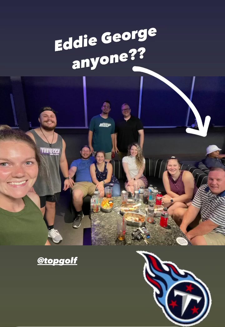 SteelersFanTN's tweet photo. Just saw this post of some friends that went to @Topgolf. 🙌🏼 Could that be @EddieGeorge2727, fr? 👀⛳ #LoveTopGolf #GoCheckItOut #ChurchFriends https://t.co/EggFBZqMKi