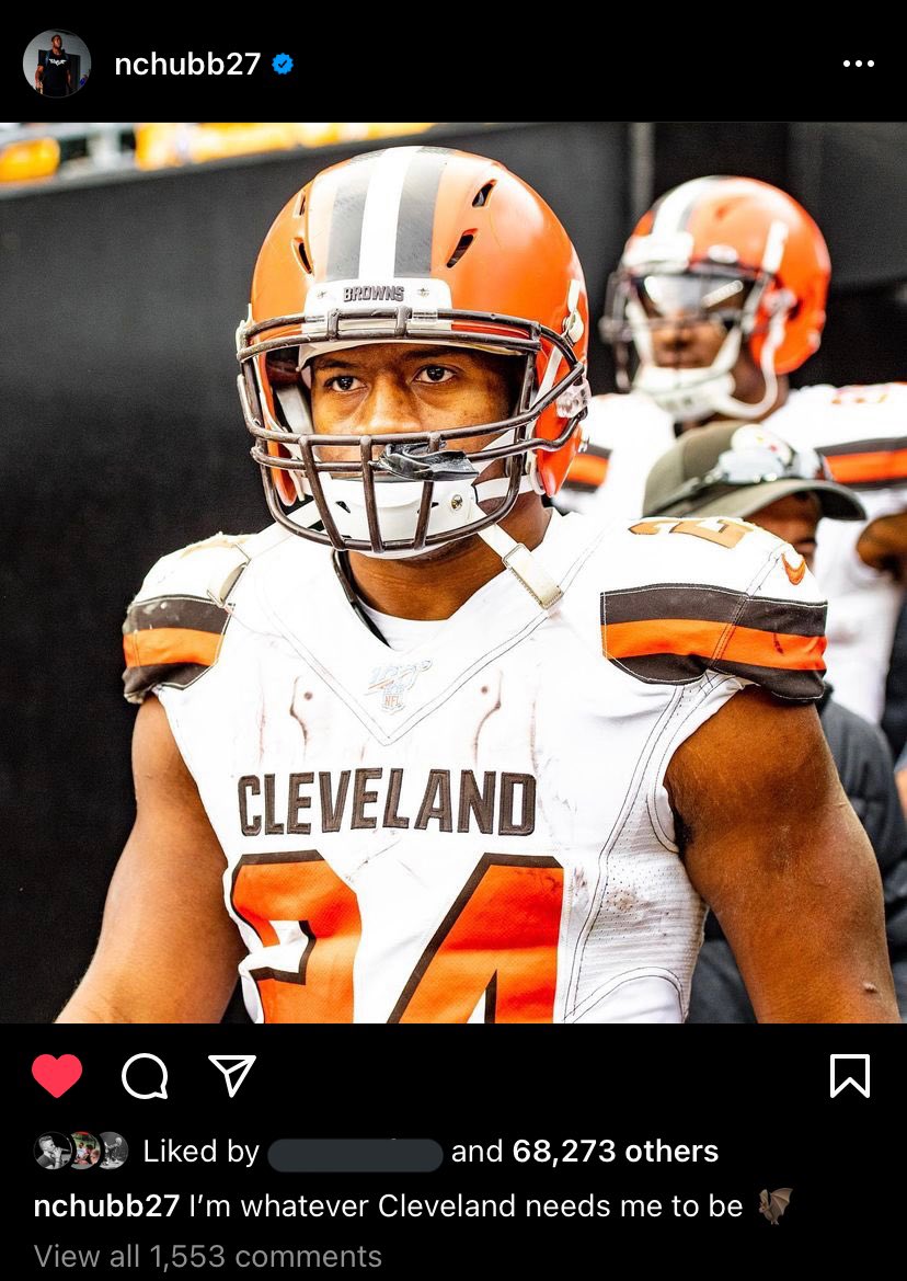 SirYacht_'s tweet photo. Nick Chubb, for someone who doesn’t talk much, has some of the most badass quotes of all time 🔥 https://t.co/QZIke4FV7v